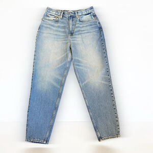 Re/Done Taper Jean Favorite Bleu High Rise 100% cotton Rigid Denim Size 29 NWT